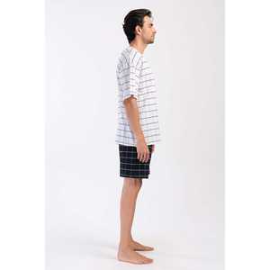 Conjunto de Pijama de Manga Corta con Cuello Redondo y Bolsillos para Hombre - Product Image 3