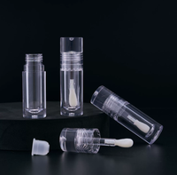 Flacon de 6 ml en PETG avec bouchon intégré pour emballage individuel, transparent, grande tête de brosse, gloss à lèvres