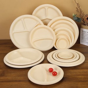 Plateau jetable biodégradable en canne à sucre, 5 compartiments, forme patte de chat ovale, 12,5 pouces, pour fête, multi-compartiments, moderne - Product Image 5