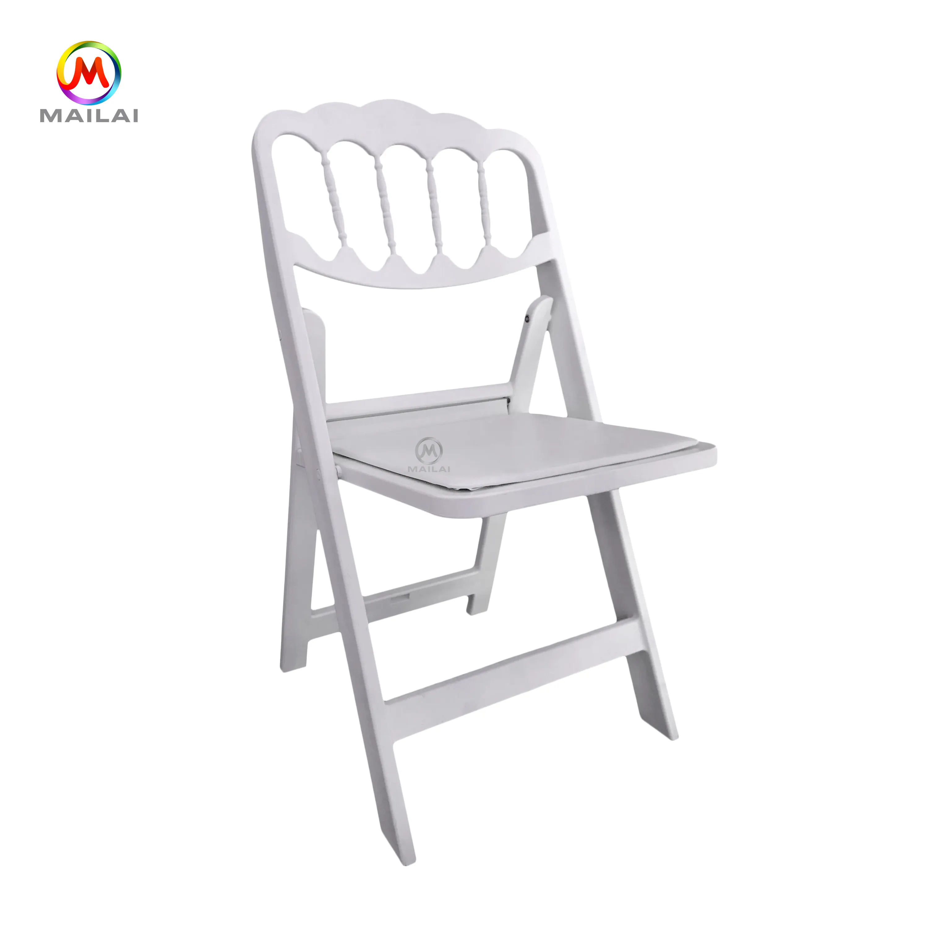 Chaises pliantes blanches en résine pp plastique, 4 pièces, chaises pour mariage et événement, vente en gros