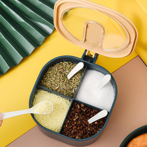 Juego de Cajas Organizadoras de Cocina al por Mayor 1834 con Cuatro Compartimentos y Cuchara, Caja de Almacenamiento Multicompartimentos - Product Image 1