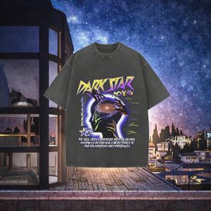 เสื้อยืดโอเวอร์ไซส์ลายกราฟิกอวกาศดาร์กสตาร์สไตล์เรโทร ผ้าฝ้ายถัก 100% สตรีทแวร์ลำลอง ยูนิเซ็กส์ ขายส่งจำนวนมากจากคลังสินค้าในสหรัฐอเมริกา - Product Image 3