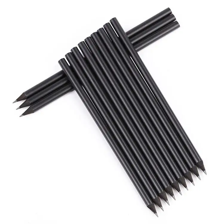 שחור עץ חידוד עיפרון עם מותאם אישית לוגו HB עיפרון