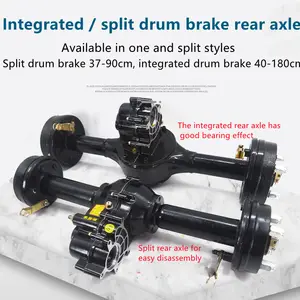 Electric Tricycle Quadricycle Drum Brake Drive System Modified Power Rear Axle Total 800W Motor Controller