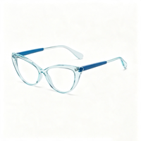 Lunettes anti-lumière bleue rétro œil de chat SM22032 - Monture légère en PC avec verres en résine transparente pour hommes et femmes (7 couleurs)