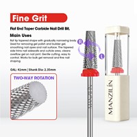 Foret à ongles professionnel en carbure de tungstène double face pour manucure, pédicure, gel, acrylique, retrait d'ongles et nettoyage des cuticules