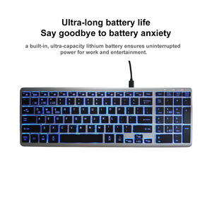 Tùy Chỉnh Cắt Kéo Chuyển Đổi Mỏng Cấu Hình Thấp Văn Phòng 99-Key USB 2.4G Có Thể Sạc Lại Im Lặng Không Thấm Nước Bàn Phím Không Dây Backlit - Product Image 5