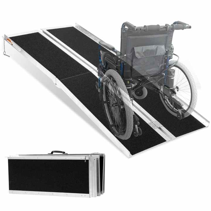 Full Length Ramp Customizable Length Lightweight with Handle Ramps for Wheelchairs ...