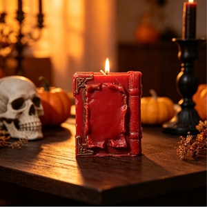 Vela Aromática de Cera de Soja con Forma de Grimoire Vintage, Hecha a Mano, Ecológica, Vela Misteriosa con Diseño de Libro Oculto para Halloween Gótico - Product Image 5