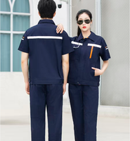 Ensembles de vêtements de travail en polyester à manches courtes haute visibilité pour l'été, avec logo personnalisé, certifiés CE, vêtements de protection respirants pour usine