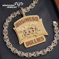Pendentif Lettre Personnalisé en Moissanite Sertie de Pierres, en Argent Sterling Plaqué Or 10K 14K 18K 22K, Design Textuel, Bijoux Hip Hop Rapper de Luxe