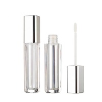Récipient carré de brillant à lèvres avec brosse, tube de brillant à lèvres en plastique, étui de rouge à lèvres liquide vide, tube d'emballage de cosmétiques