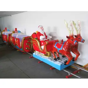 Attraction féerique dans un parc d'attractions pour enfants, articles de parc de noël, Train d'équitation pour enfants avec piste