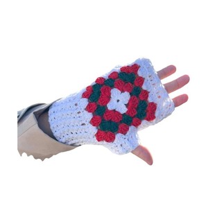 Mitaines Rétro en Crochet Carrées pour Homme et <span class=keywords><strong>Femme</strong></span>, Gants Tricotés à la Main, Gants d'Automne et d'Hiver Faits à la Main, Unisexe - Product Image 4