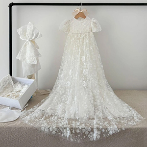 Abito da battesimo con <span class=keywords><strong>paillettes</strong></span> di lusso abito Boutique per bambina bianco per festa di primo compleanno abito per festa di battesimo - Product Image 1