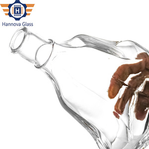 Sang trọng 700ml độc đáo hình dạng quả lê phẳng chai thủy tinh cho Whisky Brandy Cognac xo cao Flint rỗng Tinh Thần Rượu chai - Product Image 5