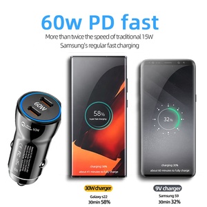 <span class=keywords><strong>Caricabatterie</strong></span> intelligente a doppia porta PD60W per auto doppio tipo C ricarica rapida PD30W + PD30W <span class=keywords><strong>caricabatterie</strong></span> per 15/14 <span class=keywords><strong>iPhone</strong></span> Huawei Samsung - Product Image 6