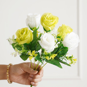 Artificial Roses Silk Flower Arrangement For Home Decor <b>Wedding</b> <b>Props</b> Modern Style Environment Friendly - Product Image 2