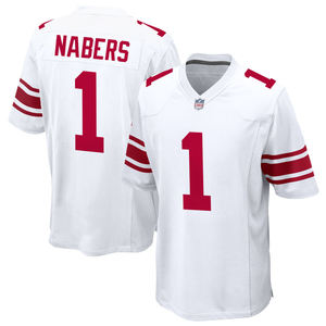 2024 Heren New York Jersey Custom Amerikaanse Voetbalshirts Korte Gestikte Geborduurde Volwassen Uniformen Sportkleding Logo 'S Wit - Product Image 3