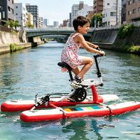 Vélo aquatique gonflable pour enfants, flotteur gonflable large et plat, cadre en aluminium, résistant à l'usure, portable, logo OEM ODM, de Chine Lumark