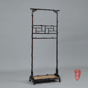 Bamboo <b>Clothes</b> <b>Rack</b> Chinese Style Floor Standing Rectangle Lacquered Bamboo Bedroom Dress Hanger Clothing Organizer - Product Image 1