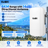 KuWFi 5.8GHz 900Mbps PTP Longue Portée CPE Wifi Backhaul Surveillance Cloud Serveur Pont Sans Fil 48V pour Solution de Chantier de Construction