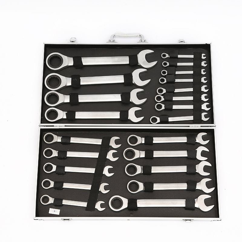 22PCS Ratcheting Wrench with Box Packing Ratchet Combination Spanner Tool Set