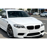 Rejilla Delantera Doble Línea Negra Brillante para BMW Serie 5 F10 F11 2011-2016, Rejilla de Parachoques de Plástico ABS