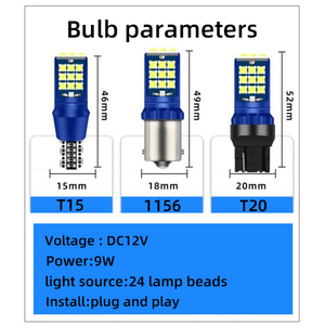 Siêu sáng màu xanh <span class=keywords><strong>LED</strong></span> bóng đèn <span class=keywords><strong>halogen</strong></span> T15 <span class=keywords><strong>LED</strong></span> ánh sáng sao lưu 3030 chip 1156 7440 thay thế cho đèn ngược 6000K Trắng DC <span class=keywords><strong>12V</strong></span> - Product Image 5