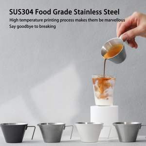Espresso Shot Cups with Handle Espresso Measuring Cup Dishwasher Safe 2/3 Pack Stainless Steel Pouring Cup Home Barista Tools - Product Image 5