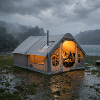 Tente de camping gonflable quatre saisons pour 6 à 8 personnes |   Tente pneumatique en tissu Oxford imperméable avec un grand espace et une installation facile