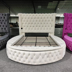 <span class=keywords><strong>Lit</strong></span> King Size Moderne Trilatéral Chesterfield <span class=keywords><strong>Lit</strong></span> Queen Size Meubles avec Revêtement en Tissu de Rangement Durable Écologique - Product Image 1