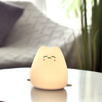 Mini lampe en silicone pour enfants mignon forme animale décor tactile de sommeil avec éclairage blanc chaud doux nuit clap bébé lampe