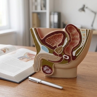 Modèle de prostate 1/2 taille naturelle, section médio-sagittale, normal/comparaison HBP, anatomie du bassin et des testicules, enseignement médical