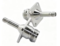 Conector Recto N Hembra a SMA Hembra con Brida Larga de 4 Orificios L16, Adaptador Impermeable Tipo N a Brida SMA