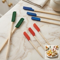 Brochettes jetables biodégradables en bambou Teppo avec pics colorés pour cocktails, bar, fruits, apéritifs, buffet, fête, vente en gros