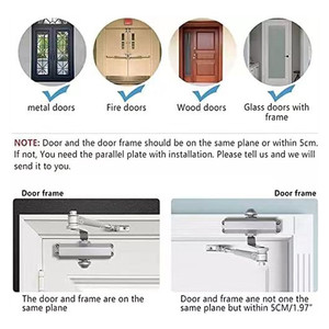 Ferme-<span class=keywords><strong>porte</strong></span> hydraulique à ressort, ferme-<span class=keywords><strong>porte</strong></span> réglable <span class=keywords><strong>automatique</strong></span> robuste pour portes privées et commerciales - Product Image 6