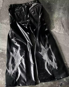 Streetwear pantaloni larghi larghi a gamba larga stampati personalizzati pantaloni in finta pelle per <span class=keywords><strong>uomo</strong></span> - Product Image 3