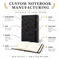 Carnet de notes A5 personnalisé en cuir PU avec logo doré, agenda à couverture rigide, cadeaux d'affaires personnalisés, ensemble de papeterie, vente en gros OEM