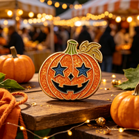 Nouvelles Épingles de Revers Mini Populaires pour Halloween, Motifs Amis Effrayants, Badges de Dessin Animé Personnalisés (Chat, Chauve-souris, Fantôme, Citrouille), Épingles en Émail Dur Scintillantes