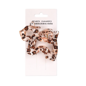 Fermaglio per Capelli Angelina Trasparente con Stampa Leopardata 8Cm, Uso Quotidiano per Donne, Alta Qualità, Design Animale Cartoon in Plastica - Product Image 3