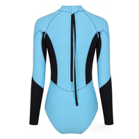 DIVESTAR OEM Grosir Desain Kustom 2mm Neoprene Tahan Air Lengan Panjang Resleting Belakang Wanita Seksi Wetsuit Surfing Diving Spring Front