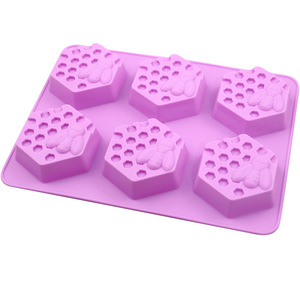 6 Cavity Honeycomb <b>Silicone</b> Cake Mold Hexagon Shape For <b>Baking</b> And Soap Making DIY Home Use Oven Safe - Product Image 4