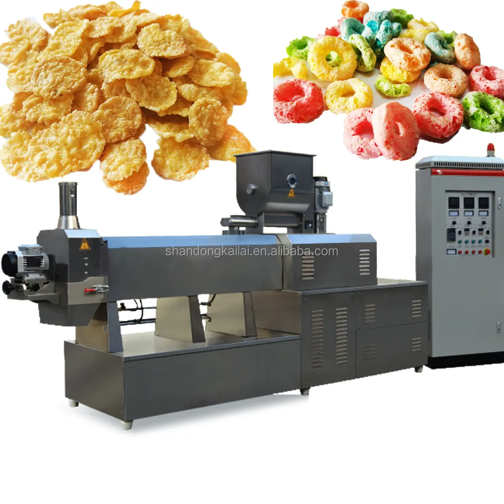 Industrial corn flakes processing machine puffed corn flakes production machine line