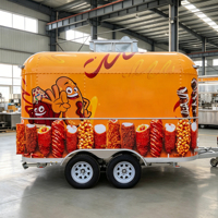 Remolque de Comida para Hot Dogs Totalmente Equipado, Remolque de Venta de Corn Dogs, Remolque de Cocina Móvil de Comida Rápida para Venta Ambulante