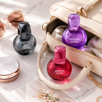 Flacon pulvérisateur de parfum en verre transparent rond et plat de 30 ml, rechargeable, portable, pour voyage, cosmétique