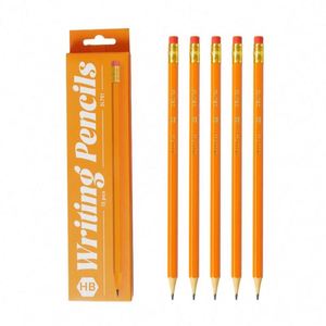Lot de crayons hexagonaux en plastique personnalisables avec logo, 7 pouces, pour la rentrée scolaire, cadeau promotionnel, dureté HB, avec gomme - Product Image 4