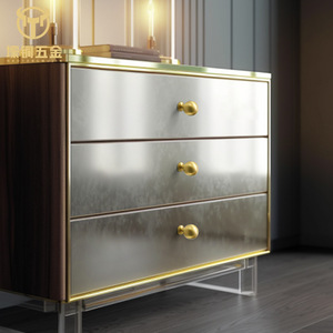 Hao Tong Wu Jin Round Cabinet <b>Knobs</b> Brass Minimalist Design Wardrobe Drawer Handle Spherical Shape Modular Installation - Product Image 4
