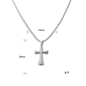 <b>Cross</b> Pendant Necklace Stainless Steel Unisex Geometric Design 12013 - Product Image 3