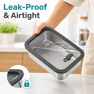 Airtight Stainless Steel Food <b>Storage</b> Soft Silicone Lid Leakproof <b>Kitchen</b> Fresh Keeping <b>Box</b> 160ml 650ml 1300ml for Home Use - Product Image 2